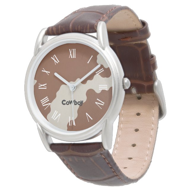 Elegant Luxury Faux Cow Leather Popular Collection Watch (Angled)
