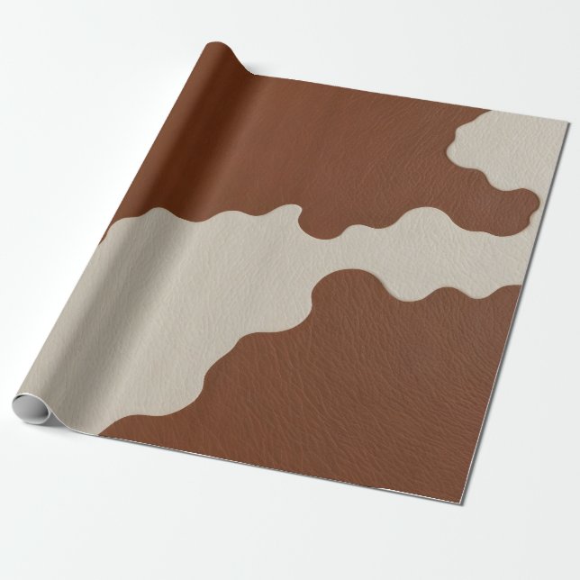 Elegant Luxury Faux Cow Leather Popular Collection Wrapping Paper (Unrolled)