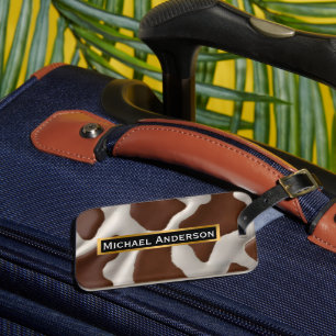 Elegant Luxury Faux Cow Leather Trendy Collection Luggage Tag