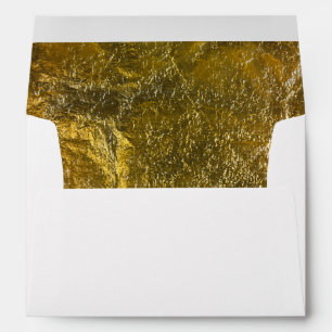 Elegant Luxury   Faux Gold Leaf Foil 5 X 7 Wedding Envelopes