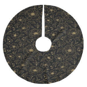 Elegant Luxury Floral Seamless Brushed Polyester Tree Skirt