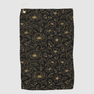 Elegant Luxury Floral Seamless Golf Towel