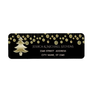 Elegant luxury gold black Christmas tree