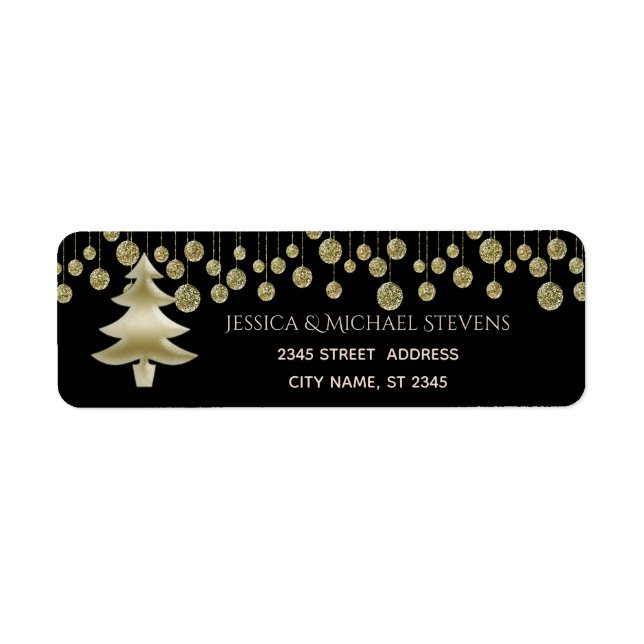 Elegant luxury gold black Christmas tree (Front)