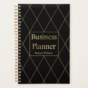 elegant luxury gold black geometric business  planner