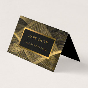 Elegant Luxury Gold Black Wave Business Card