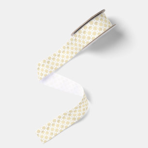 Elegant Luxury Gold Floral Mandala Pattern Grosgrain Ribbon