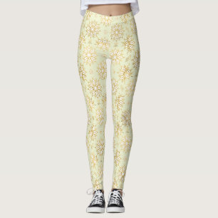 Elegant Luxury Gold Floral Mandala Pattern Leggings