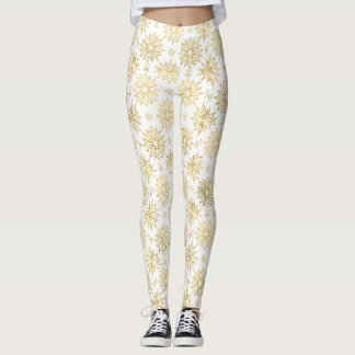 Elegant Luxury Gold Floral Mandala Pattern Leggings