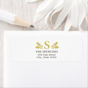 Elegant Luxury Gold Foil Monogram Christmas