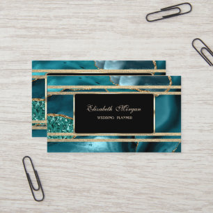 Elegant Luxury Gold Glittery Stripes Emerald Green Business Card