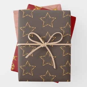 Elegant luxury gold holiday wrapping paper sheets