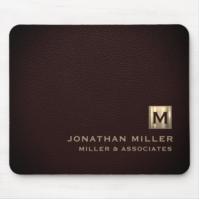 Elegant Luxury Gold Initial Logo Mouse Mat (Front)