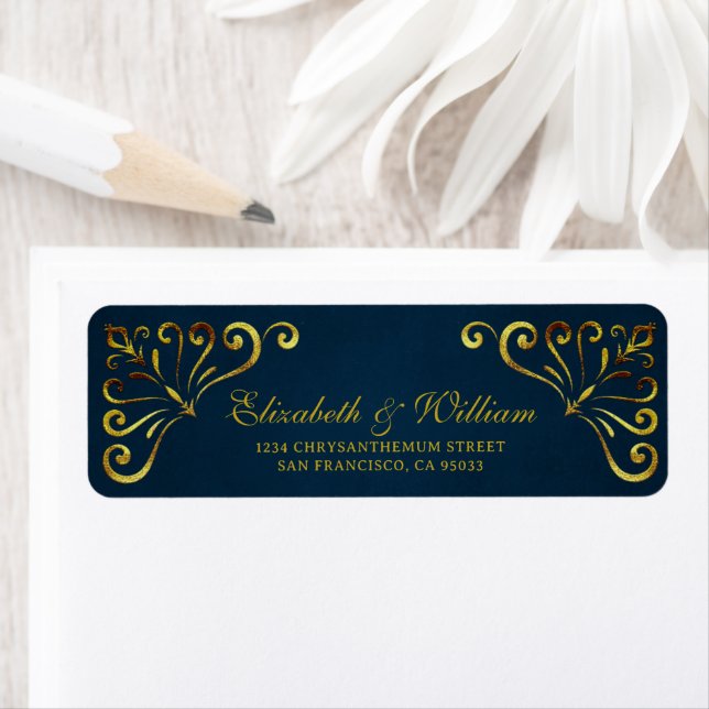 Elegant Luxury Gold Navy & Chic Frame return (Insitu)