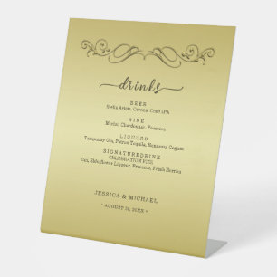 Elegant Luxury Gold Ornate wedding Pedestal Sign