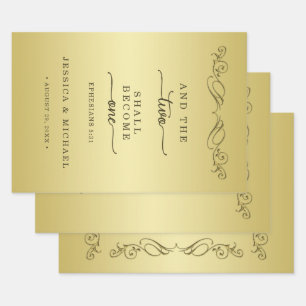 Elegant Luxury Gold Ornate wedding Wrapping Paper Sheet