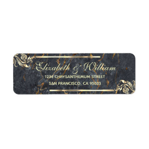 Elegant luxury Gold stone Return Address    Label