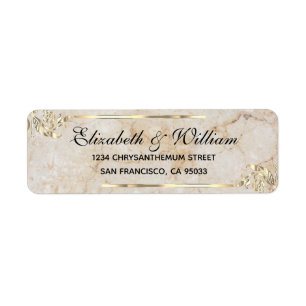 Elegant luxury Gold stone Return Address Label