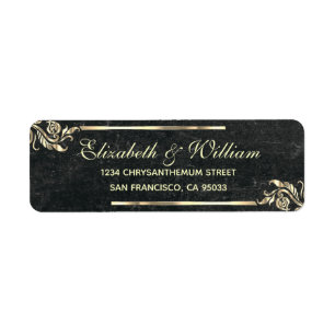 Elegant luxury Gold stone Return Address    Label