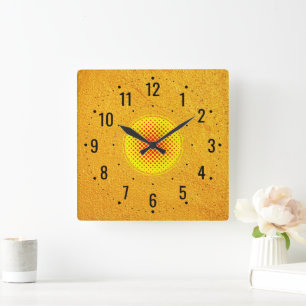 Elegant & Luxury Golden Analogue Square Wall Clock