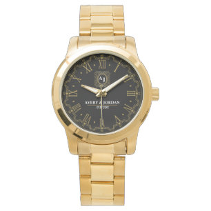 Elegant Luxury Golden Vintage Monogram  Watch