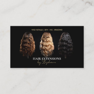Elegant Luxury Hair Extensions Wig Installs Photo Business Card