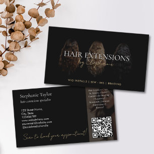 Elegant Luxury Hair Extensions Wig Installs Photo Business Card