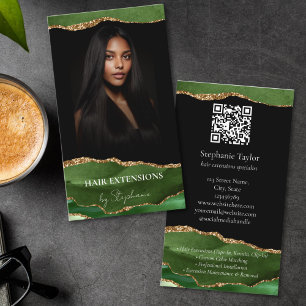 Elegant Luxury Hair Stylist Extensions Wigs  Photo Business Card