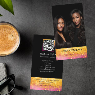 Elegant Luxury Hair Stylist Extensions Wigs  Photo Business Card