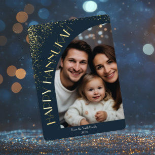 Elegant Luxury Happy Hanukkah   Modern Greeting