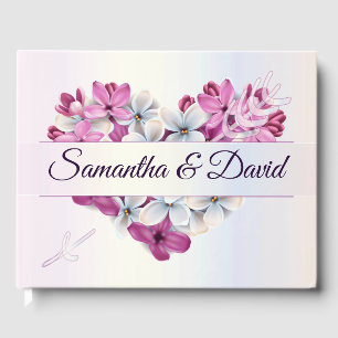Elegant Luxury Heart Floral design Guest Book