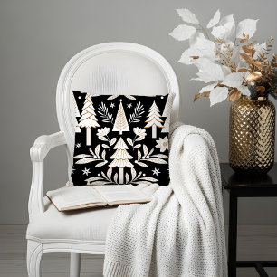 Elegant Luxury Holiday Evergreen Forest & Floral  Cushion