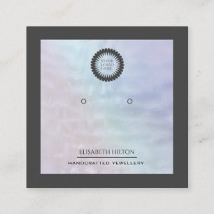 Elegant luxury holopgraphic Logo Earring display Square Business Card