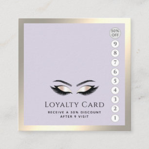 Elegant luxury lashes makeup eye aftercare loyalty card