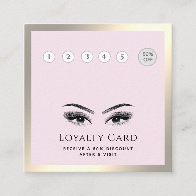 Elegant luxury lashes makeup eye aftercare loyalty card (Front)