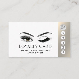 Elegant luxury  lashes makeup wink eyes loyalty card