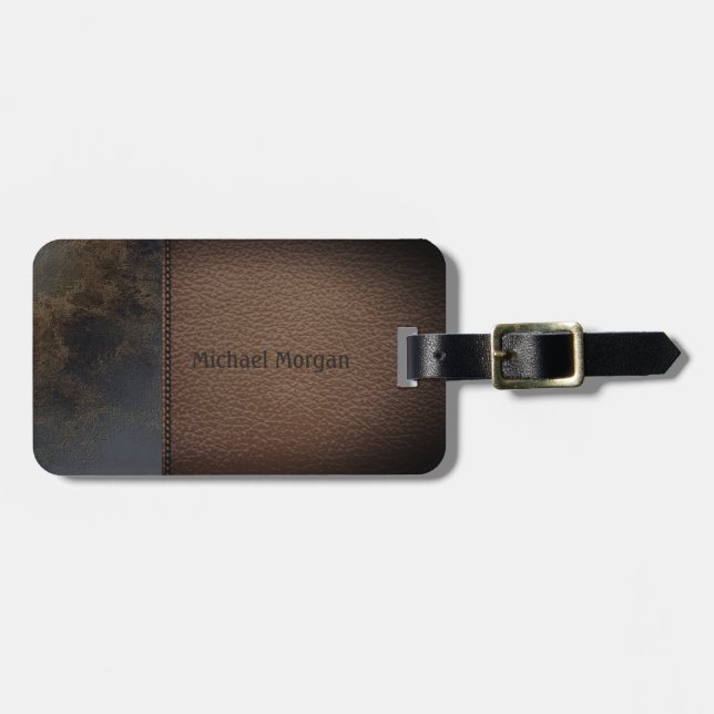 Elegant Luxury ,Leathe Look- Personalised Luggage Tag (Front Horizontal)