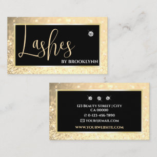 Elegant Luxury Light Gold Ombre Sparkling Diamond Business Card