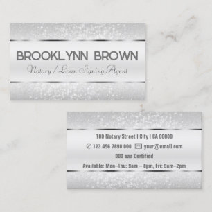 Elegant Luxury Light Grey Border Glitter Stars Business Card