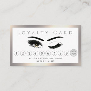 Elegant luxury luminous  lashes makeup eyes wink loyalty card