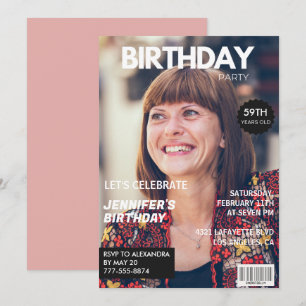 Elegant Luxury Magazine Photo 59th birthday Invitation