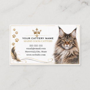 Elegant Luxury Maine Coon Cat Cattery Business Card