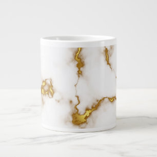 Elegant luxury marble gold design large coffee mug