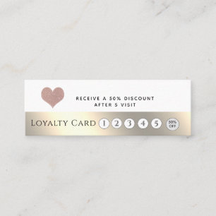 Elegant luxury metallic soft pink heart loyalty card