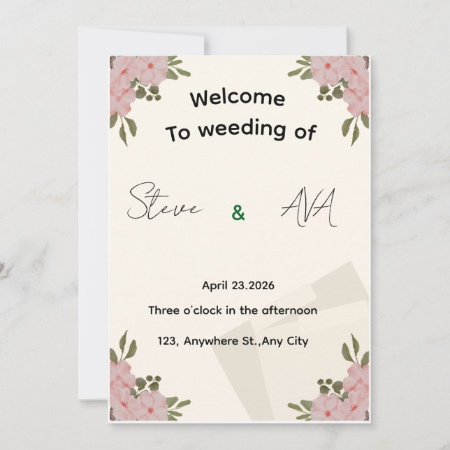 Elegant Luxury Minimal Wedding Invitation (Front)