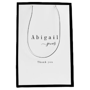 Elegant Luxury Minimalist Script Name Personalised Medium Gift Bag
