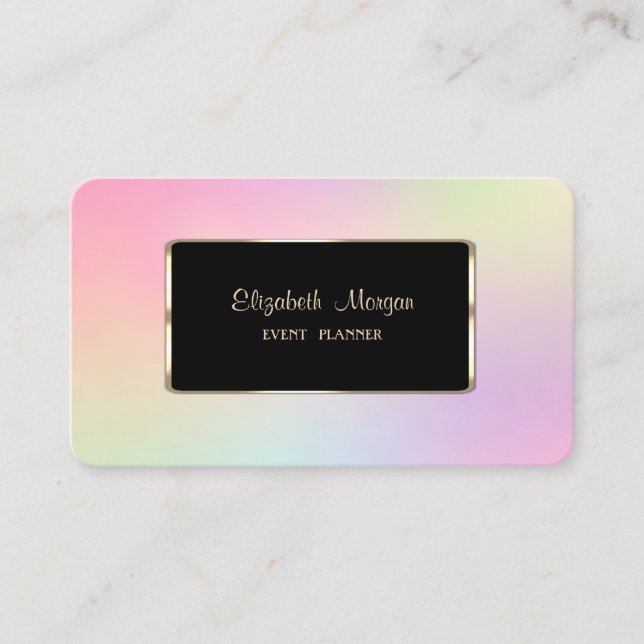 Elegant Luxury Modern Cool Holographic Business Card (Front)