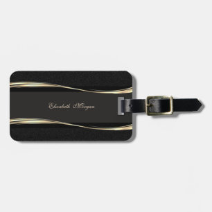 Elegant Luxury Modern,Gold,Black = Luggage Tag