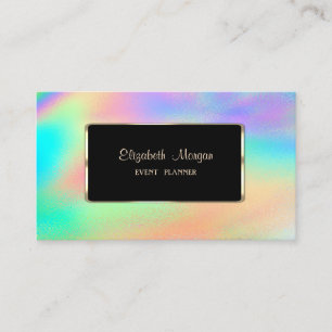 Elegant Luxury Modern Rainbow Colourful Holographi Business Card