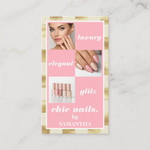 Elegant Luxury Nail Salon Nail Salon Photo Collage Business Card